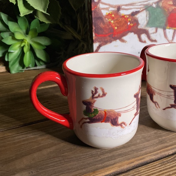 Williams Sonoma Marc Lacaze Designed Santa and his Reindeer Mugs - Set of 4 🎅🏻 - Picture 5 of 16